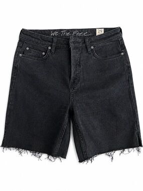 We The Free Washed Black Denim Cutoff Shorts